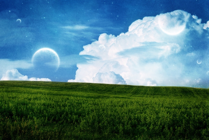 Fondo de pantalla Sky Field Planet