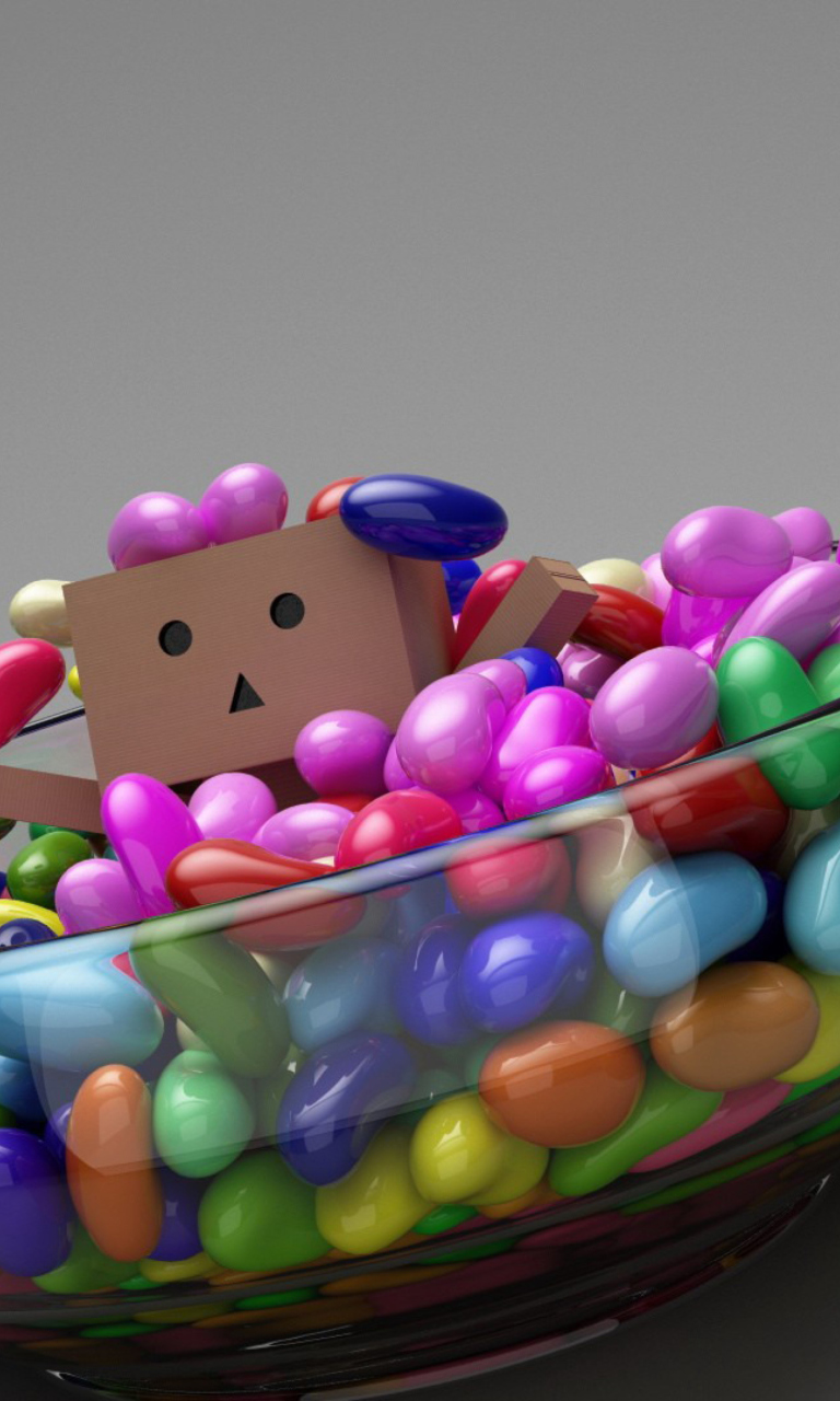 Das Danbo Likes Candy Wallpaper 768x1280