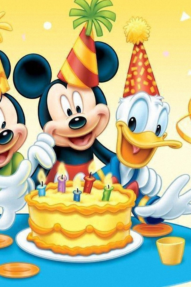 Обои Mickey Mouse Birthday 640x960