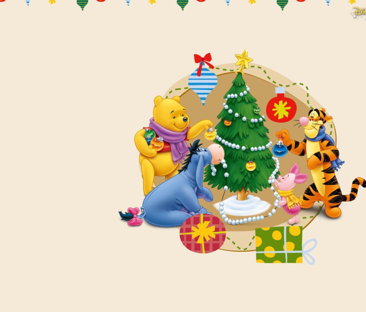 Screenshot №1 pro téma Winnie The Pooh Christmas 1200x1024