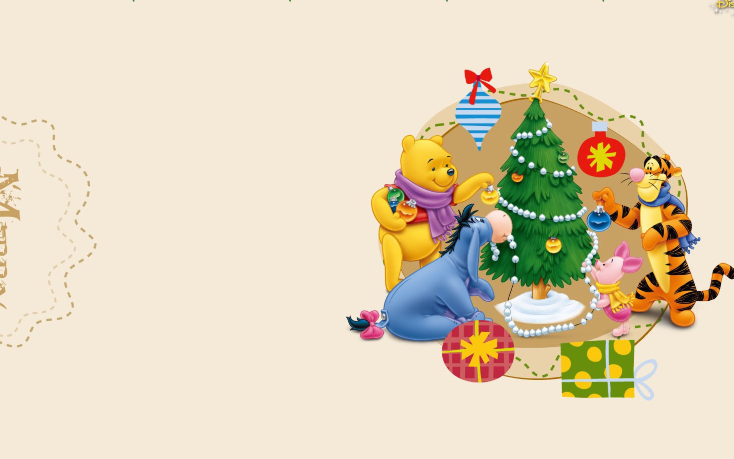 Das Winnie The Pooh Christmas Wallpaper 2560x1600