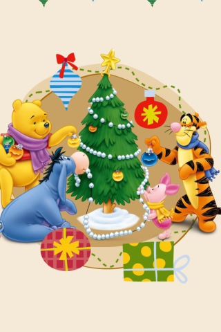 Winnie The Pooh Christmas wallpaper 320x480