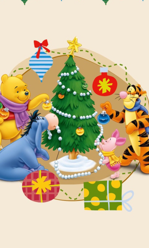Das Winnie The Pooh Christmas Wallpaper 480x800