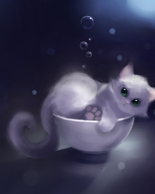 White Kitty Painting sfondi gratuiti per Samsung Dash