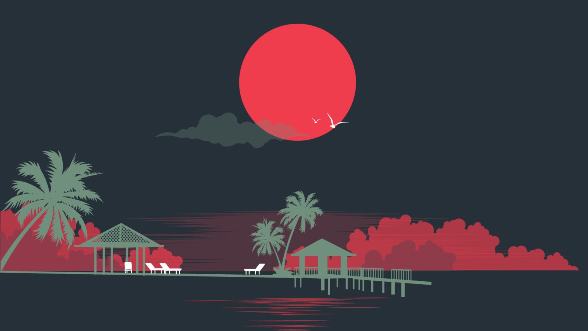 Big Red Moon wallpaper 1920x1080