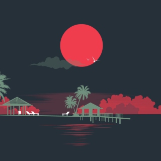 Big Red Moon - Obrázkek zdarma pro iPad