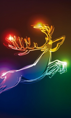 Lighted Christmas Deer wallpaper 240x400