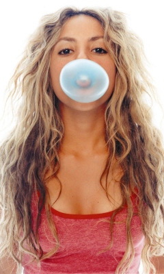 Fondo de pantalla Shakira And Bubble Gum 240x400