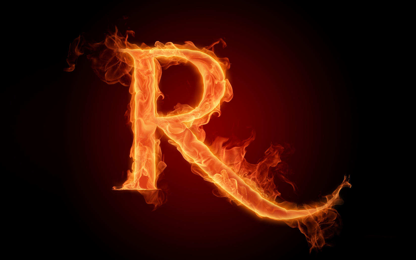 Sfondi Fire Alphabet Letter R 1680x1050