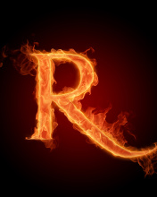 Das Fire Alphabet Letter R Wallpaper 176x220