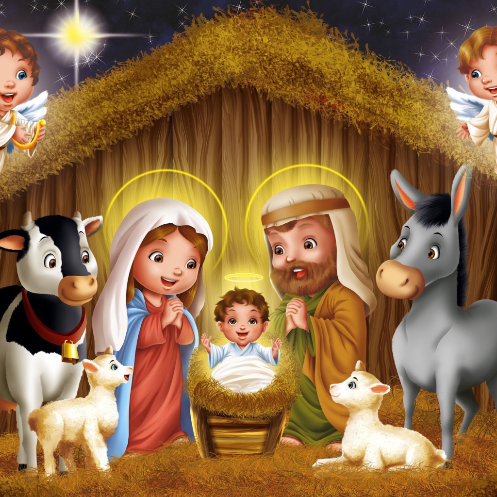 Обои Baby Christ Is Born 1024x1024