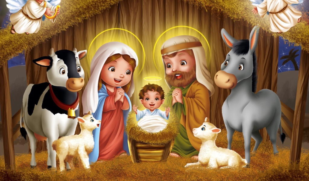 Fondo de pantalla Baby Christ Is Born 1024x600