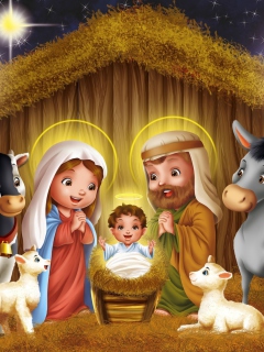 Fondo de pantalla Baby Christ Is Born 240x320