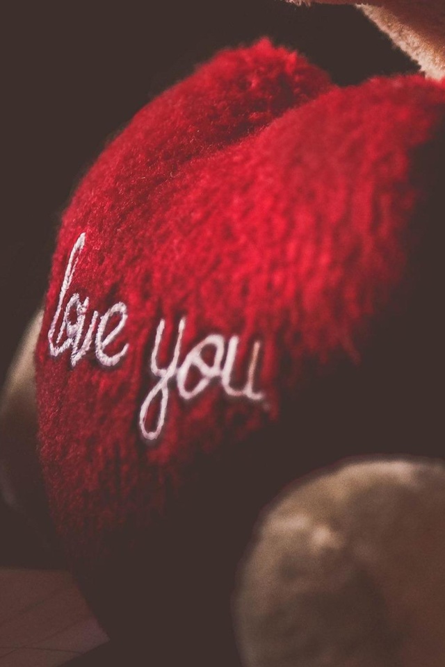 Love You Plush Bear wallpaper 640x960