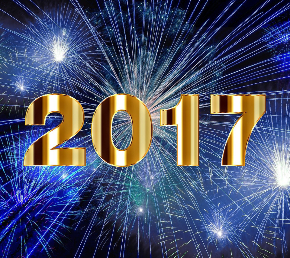 2017 New Year Holiday fireworks wallpaper 960x854