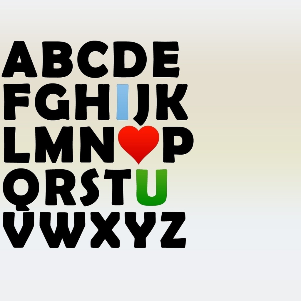 Sfondi I Love U Alphabet 1024x1024