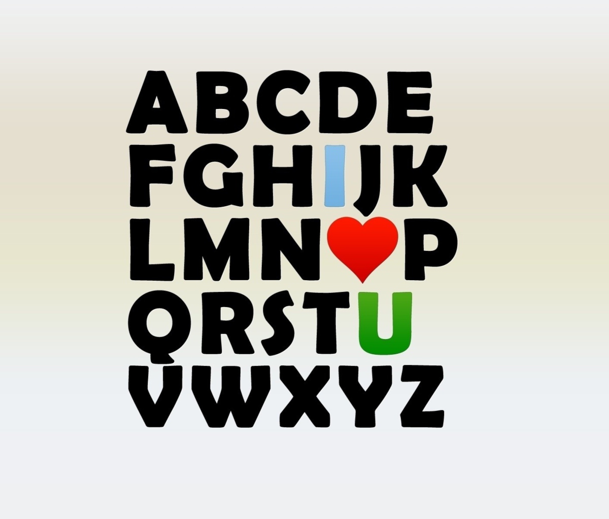 I Love U Alphabet wallpaper 1200x1024