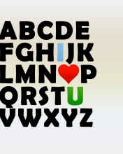 Das I Love U Alphabet Wallpaper 176x220