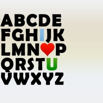 I Love U Alphabet wallpaper 208x208