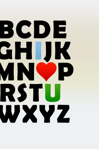 Das I Love U Alphabet Wallpaper 320x480