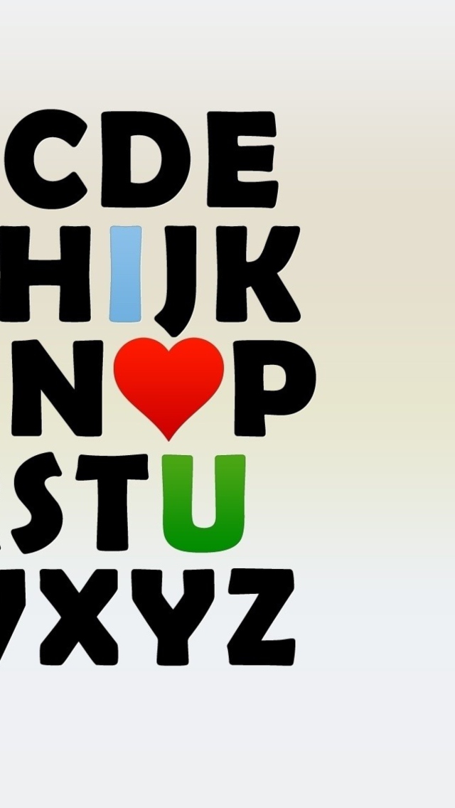 Das I Love U Alphabet Wallpaper 640x1136