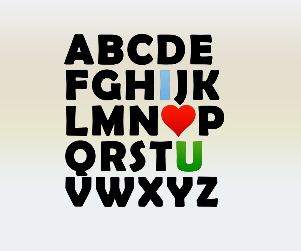 Das I Love U Alphabet Wallpaper 960x800