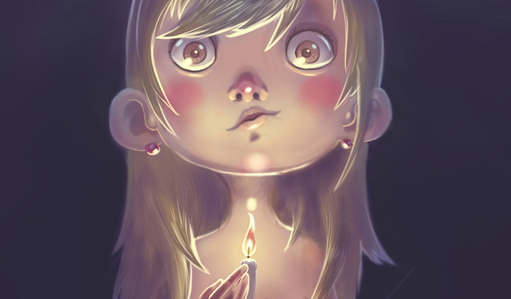 Screenshot №1 pro téma Girl With Candle 1024x600