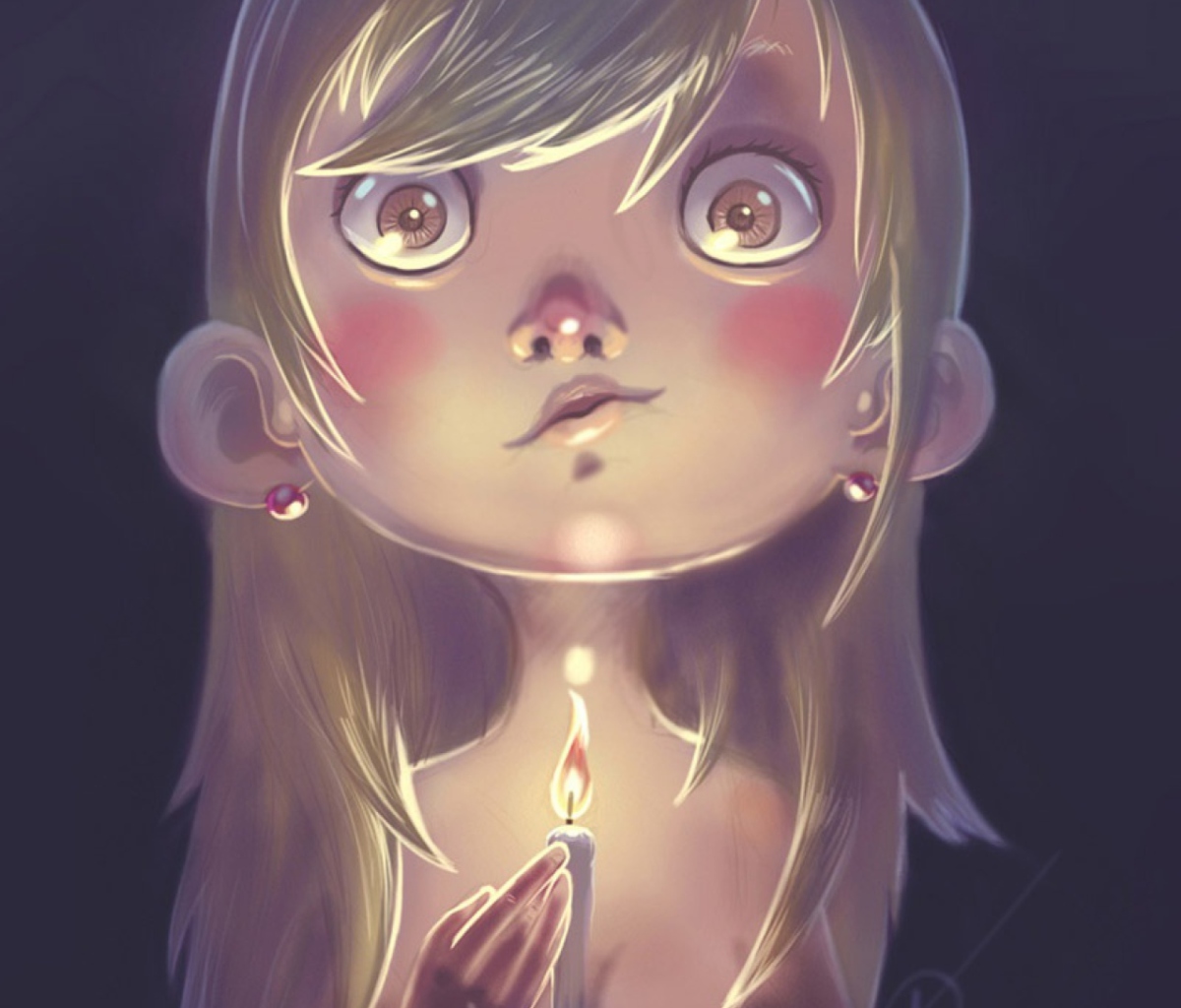 Das Girl With Candle Wallpaper 1200x1024