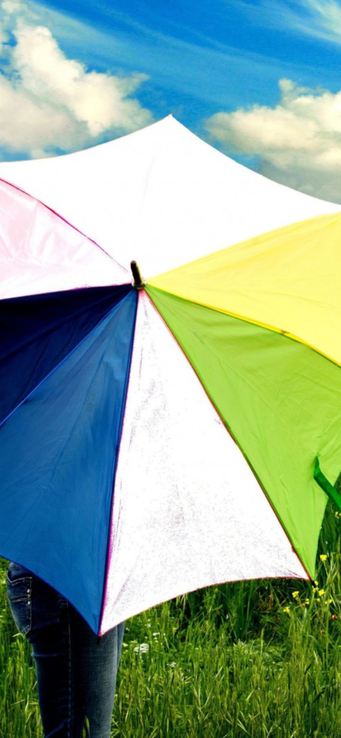 Colorful Umbrella wallpaper 1170x2532