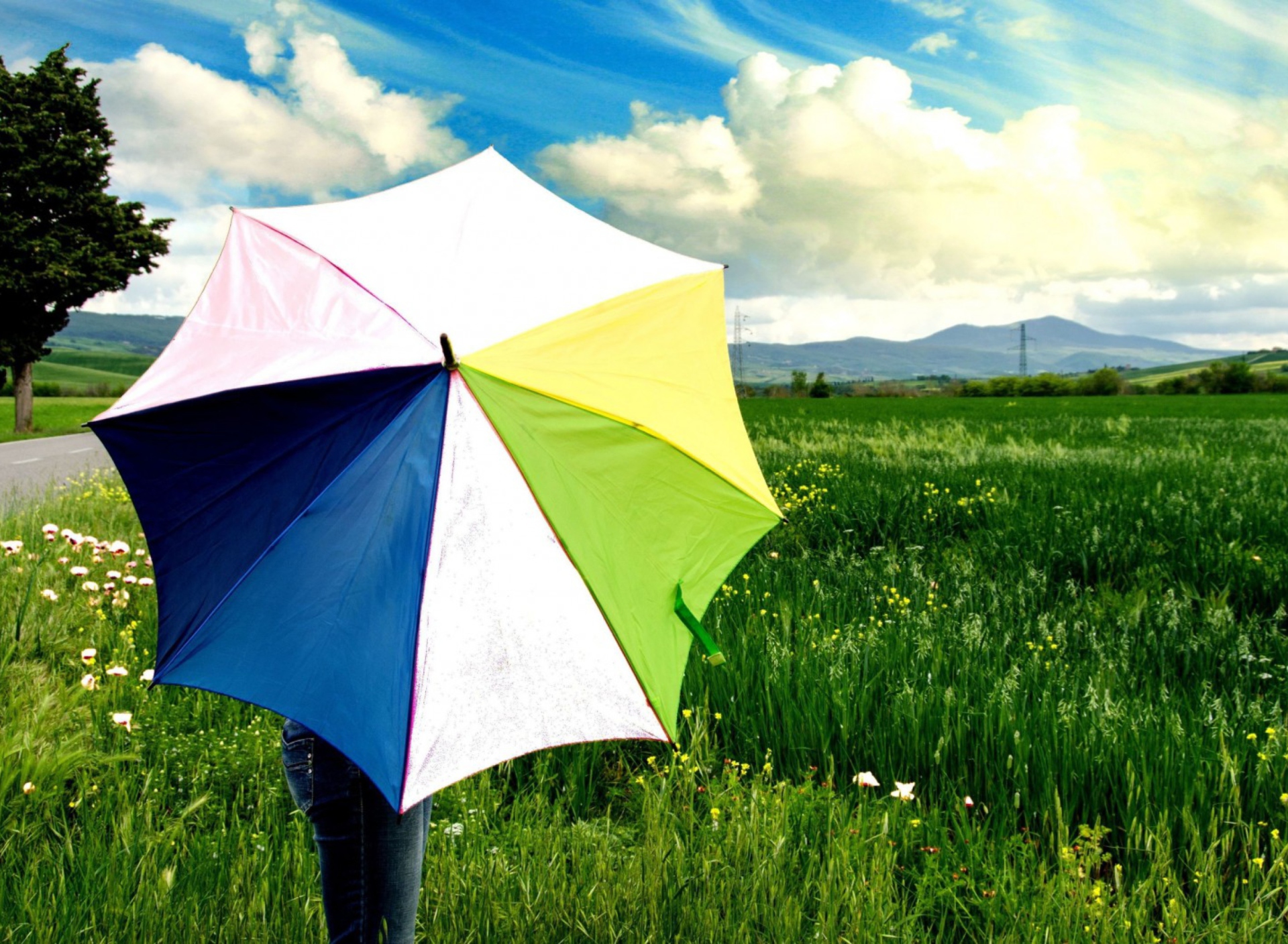 Fondo de pantalla Colorful Umbrella 1920x1408