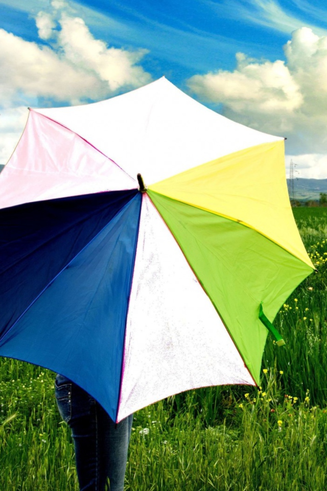 Colorful Umbrella wallpaper 640x960