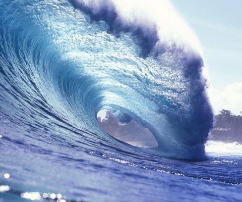 Blue Ocean Wave wallpaper 480x400