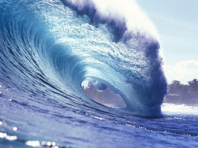 Das Blue Ocean Wave Wallpaper 640x480