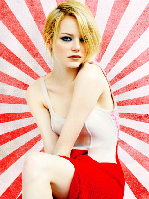Emma Stone Blonde wallpaper 480x640