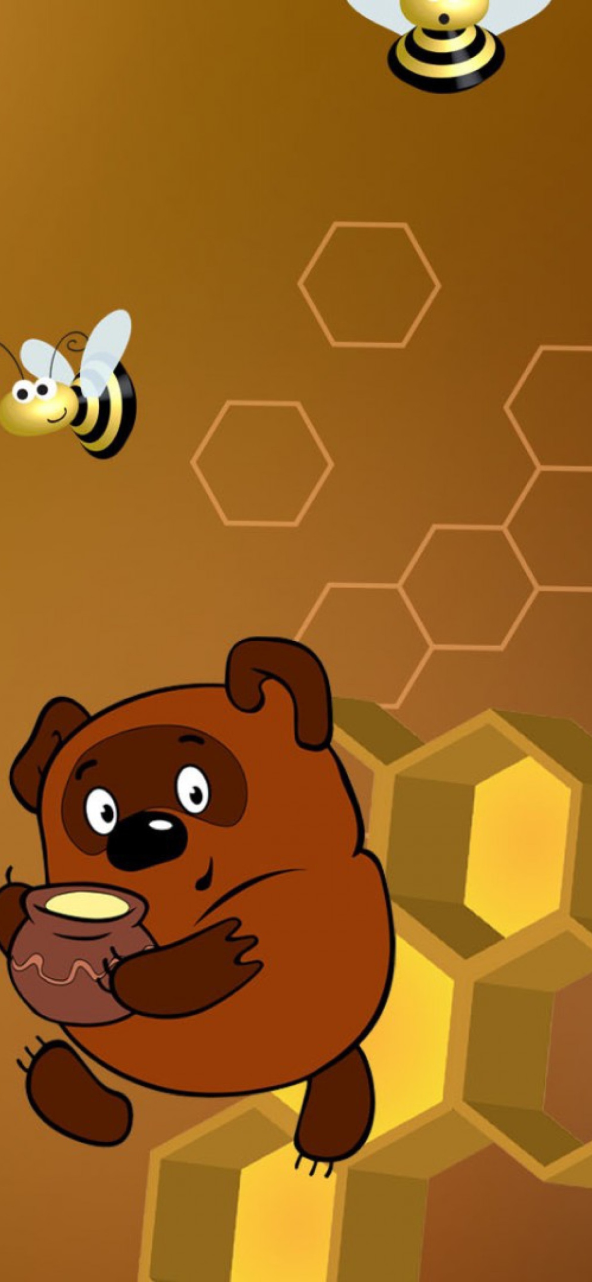 Fondo de pantalla Winnie The Pooh With Honey 1170x2532