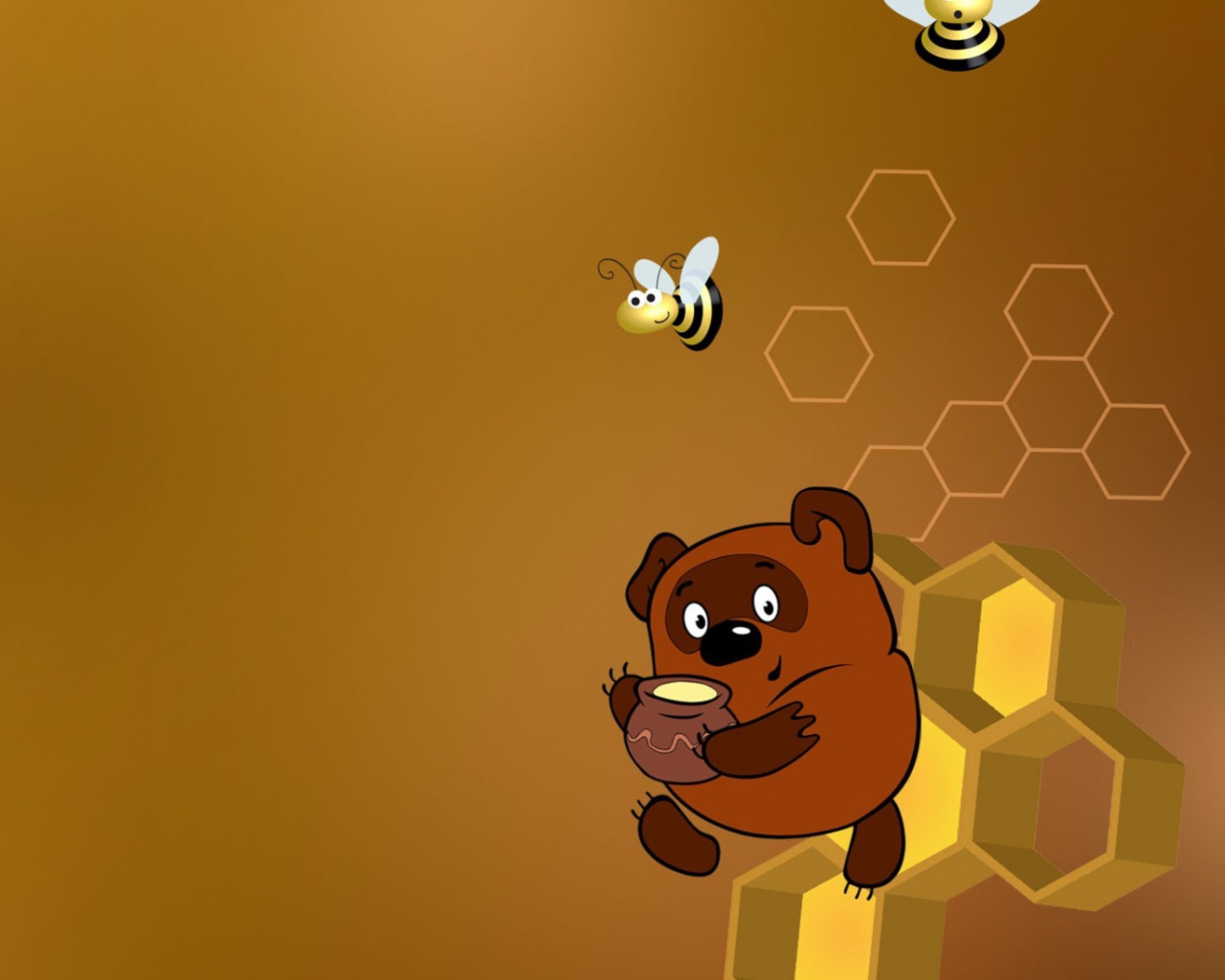 Das Winnie The Pooh With Honey Wallpaper 1280x1024