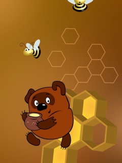 Fondo de pantalla Winnie The Pooh With Honey 240x320