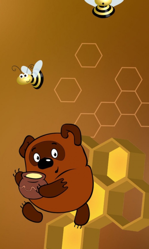Fondo de pantalla Winnie The Pooh With Honey 480x800