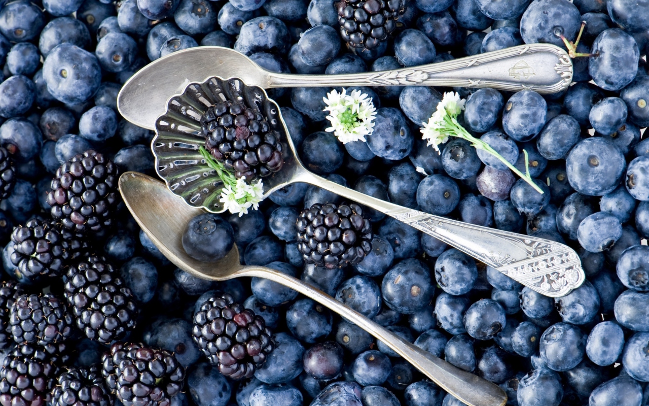 Blackberries & Blueberries wallpaper 1280x800