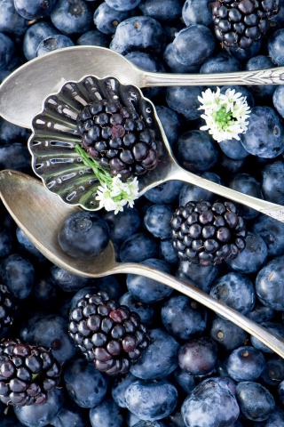 Blackberries & Blueberries wallpaper 320x480