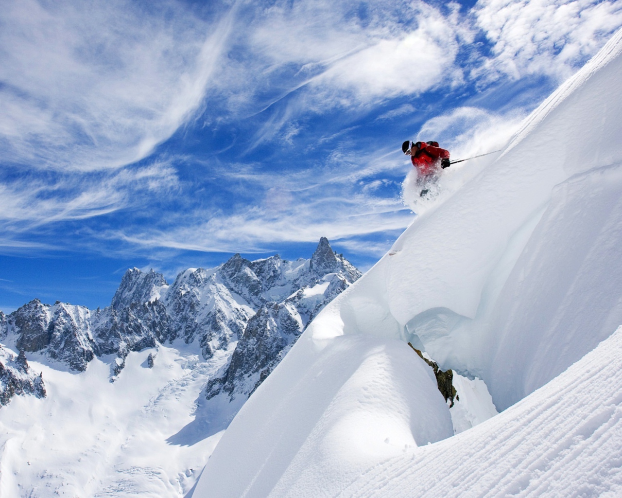 Fondo de pantalla Skiing In France 1280x1024