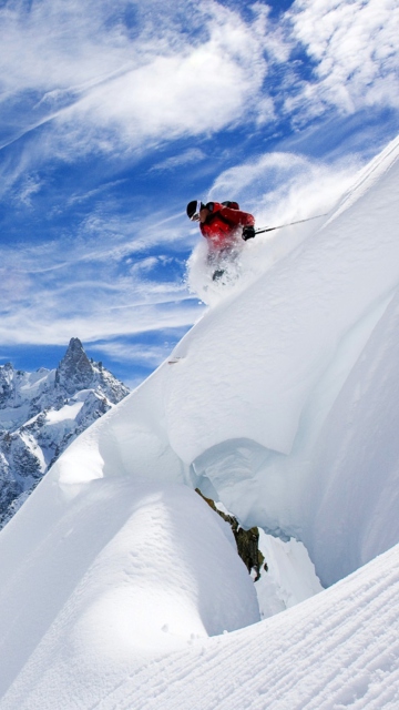 Fondo de pantalla Skiing In France 360x640