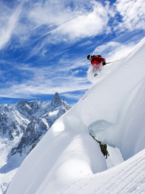 Skiing In France wallpaper 480x640