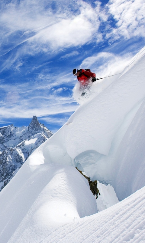 Fondo de pantalla Skiing In France 480x800