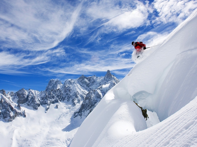 Fondo de pantalla Skiing In France 640x480