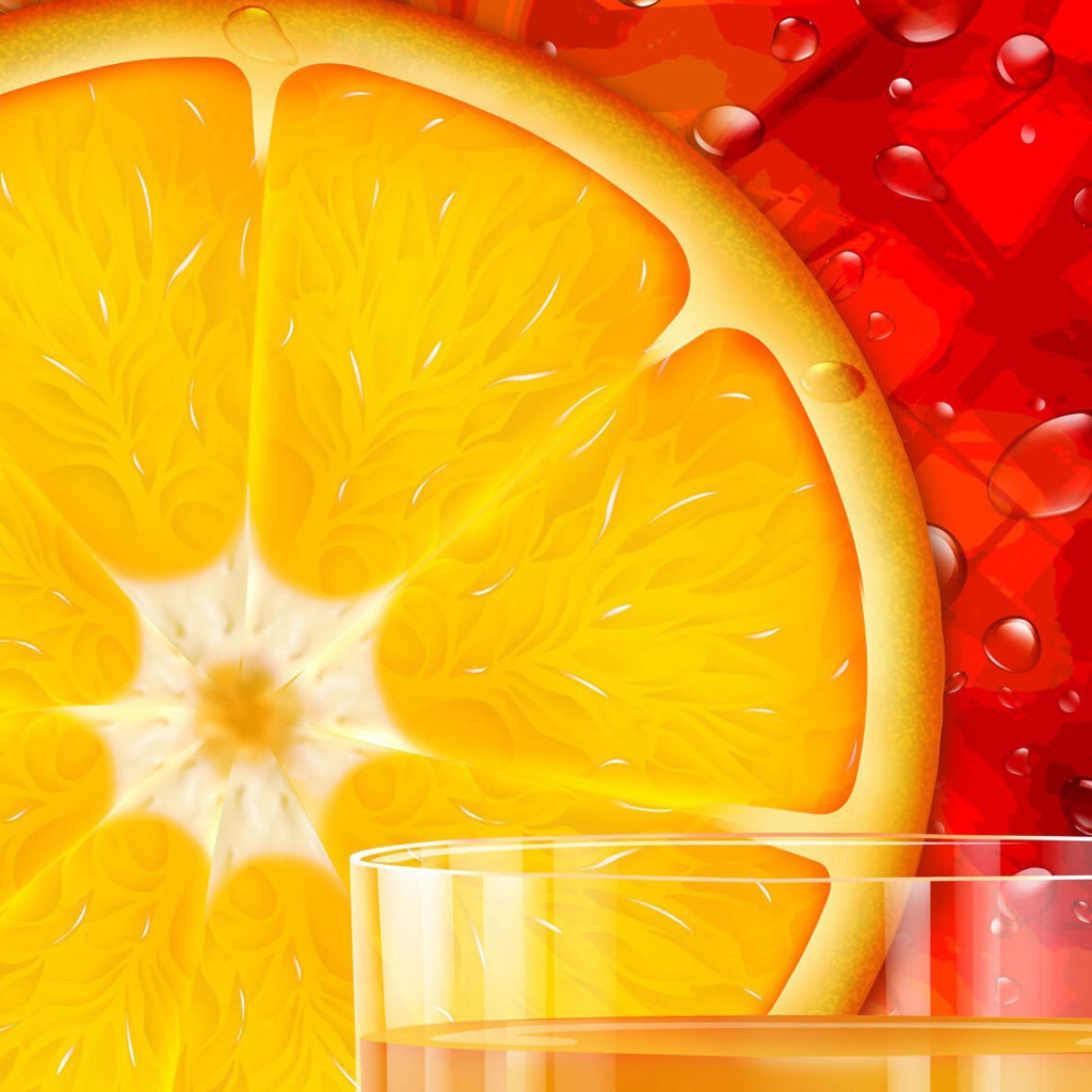 Fondo de pantalla Juicy Orange 1024x1024