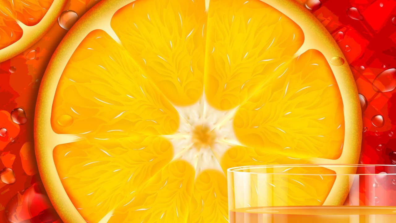 Fondo de pantalla Juicy Orange 1280x720