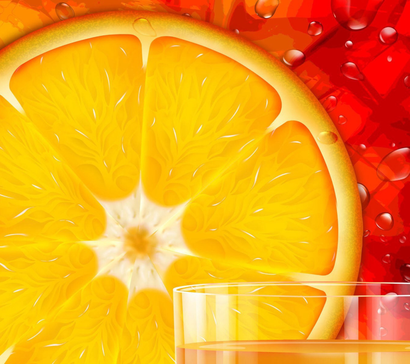 Das Juicy Orange Wallpaper 1440x1280