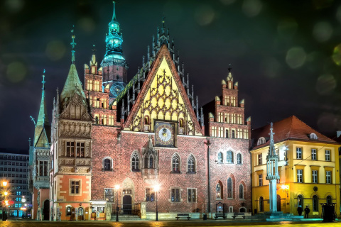 Обои Wroclaw Town Hall 480x320