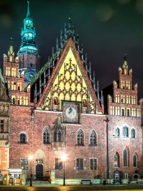 Wroclaw Town Hall wallpaper 480x640